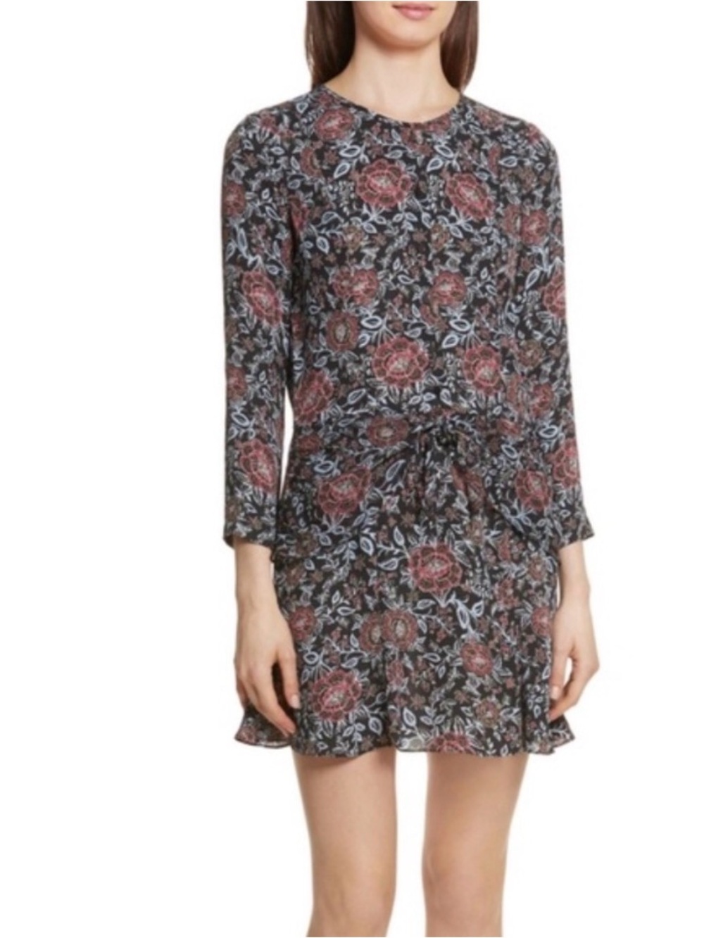 Veronica Beard Dropped Tie Waist Silk Dress Size 2